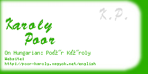 karoly poor business card